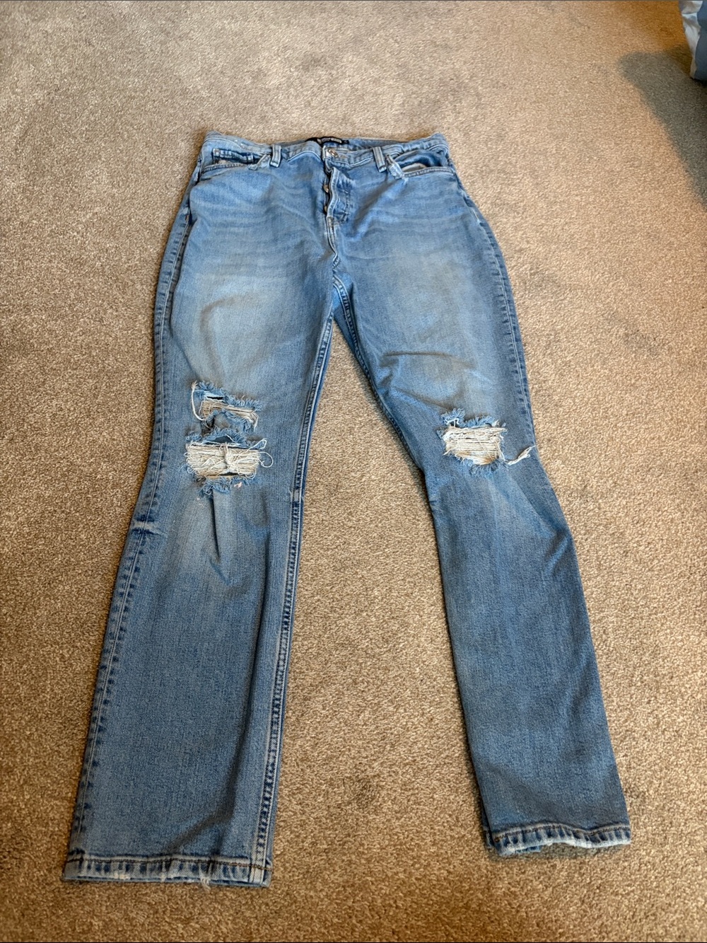 Hudson Jeans Light Blue Straight-Leg Distressed Denim Women’s size 32